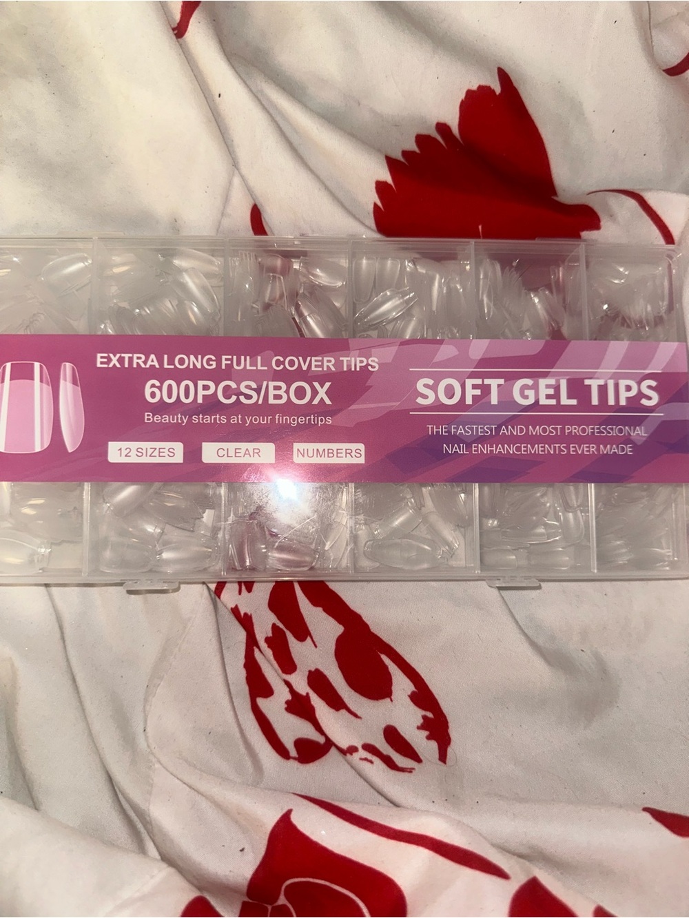 Soft Gel Extra Long Full Cover Clear Nail Tips - 600pcs Box